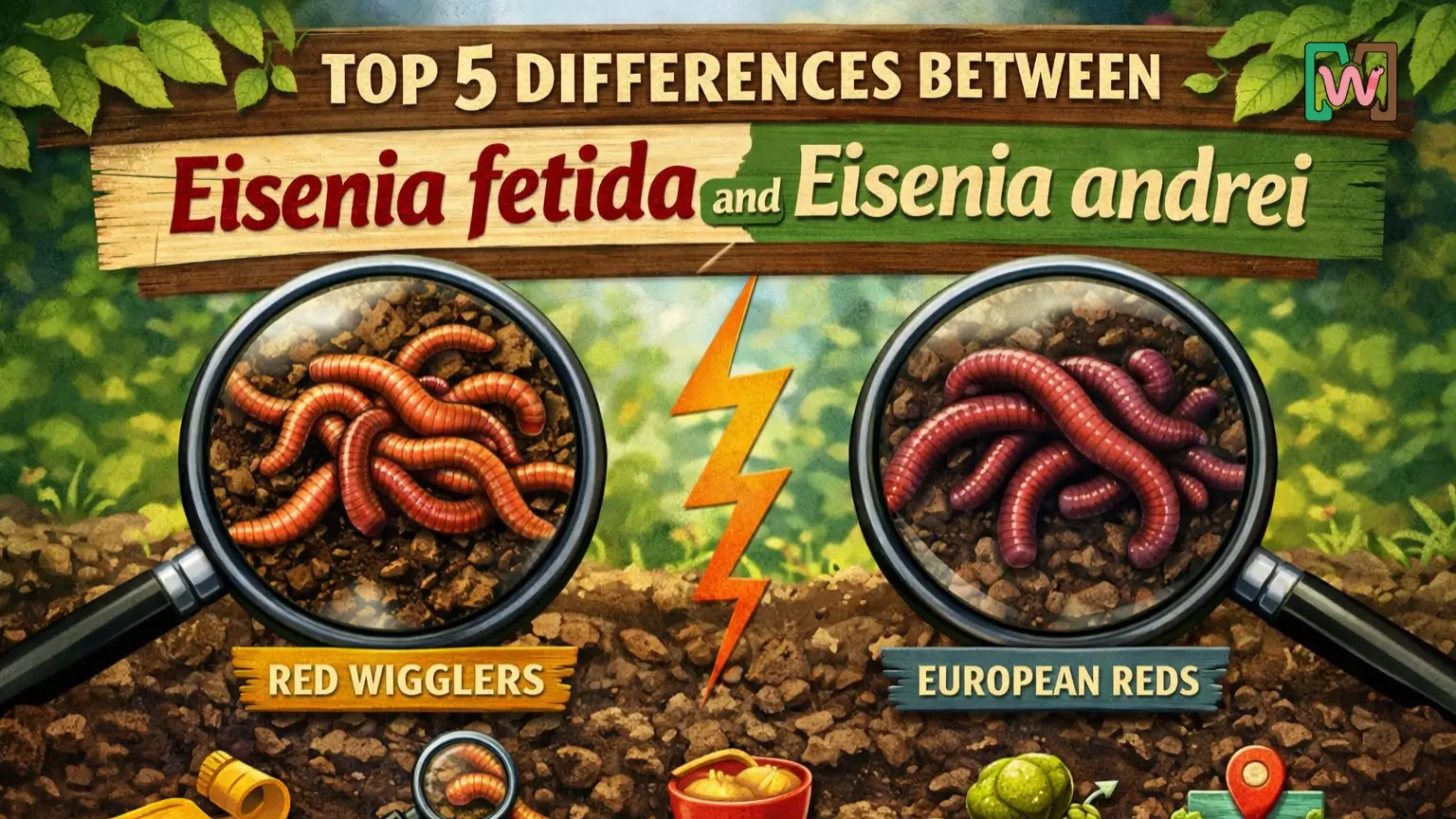 Top 5 Differences Between Eisenia fetida and Eisenia andrei